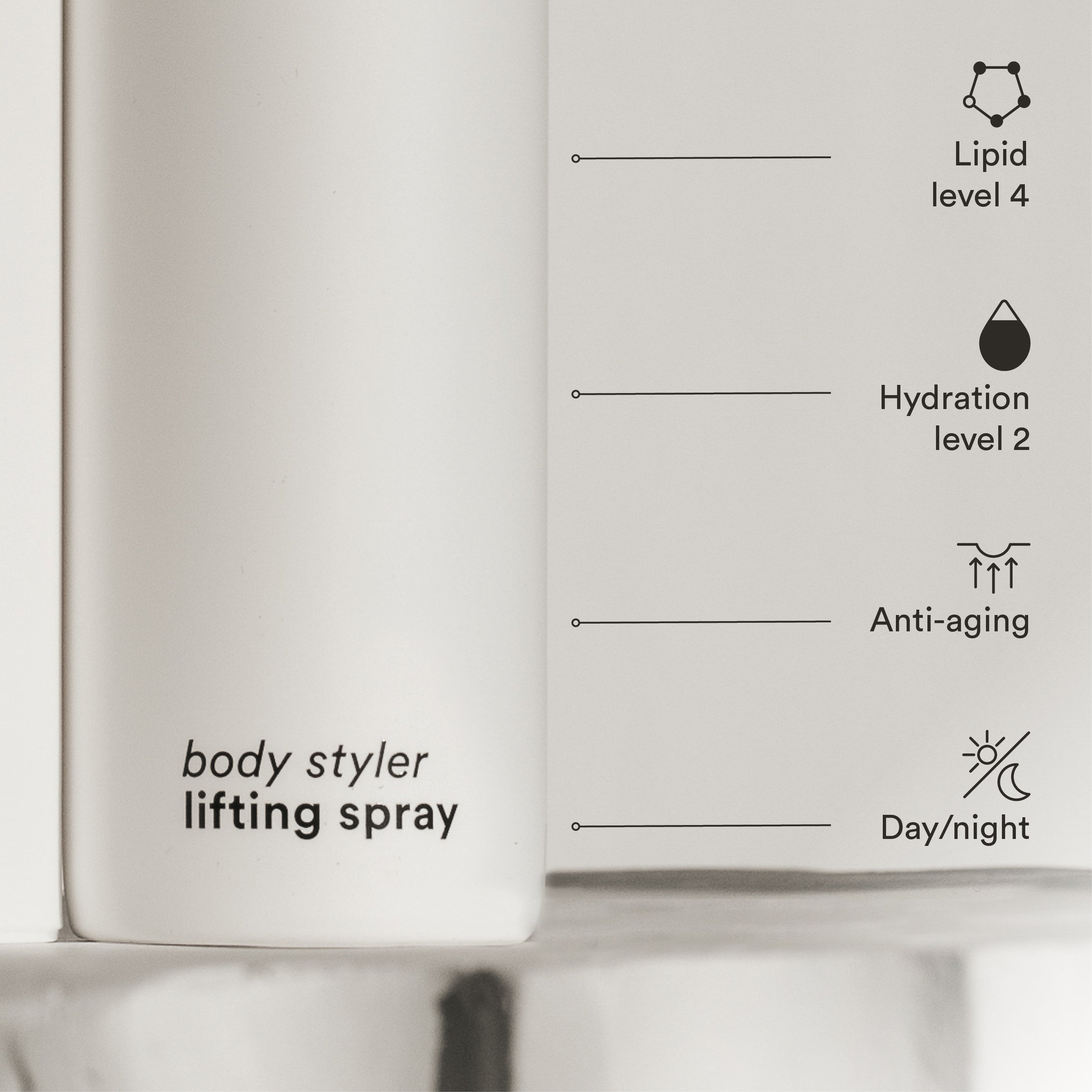 Body styler lifting spray