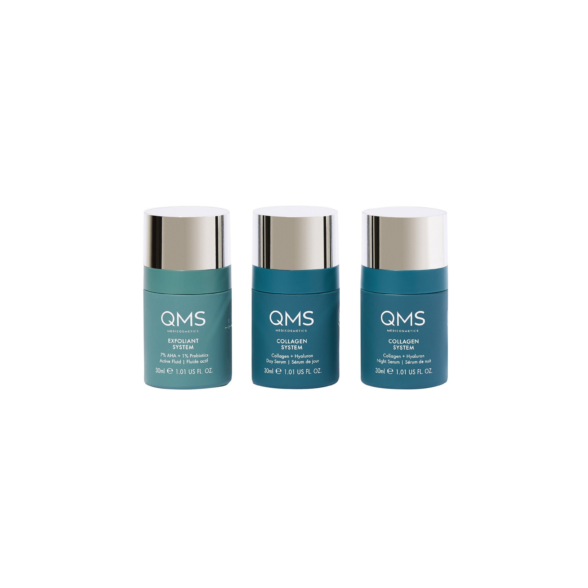 QMS Collagen + Exfoliant Set Medium 3x30ml